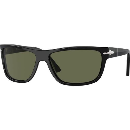 Persol Unisex Persol PO3342S 95/58 Sunglasses Acetate Black Green Squared Polarized