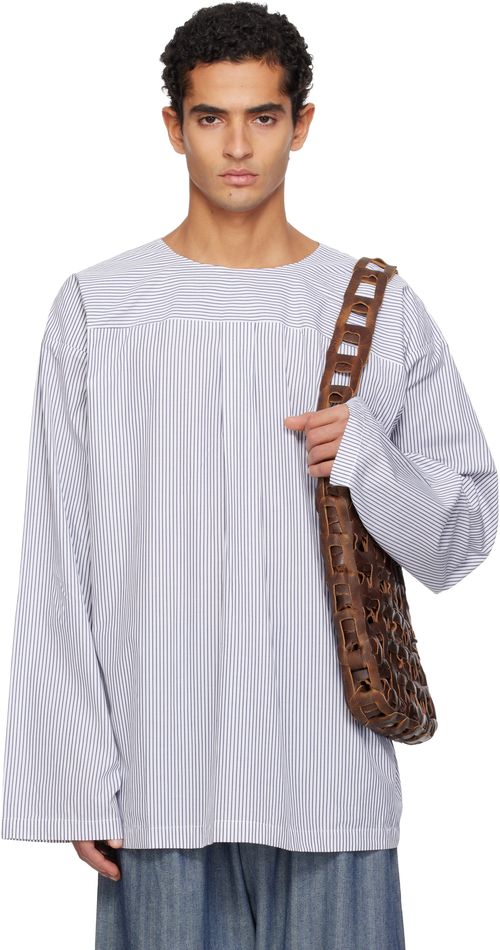 White & Navy Radar Shirt