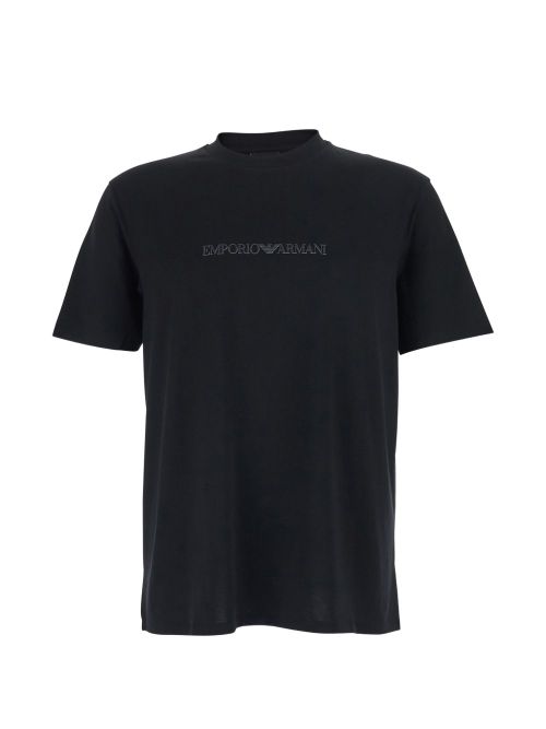 Logo-Embroidered Cotton T-Shirt — Black