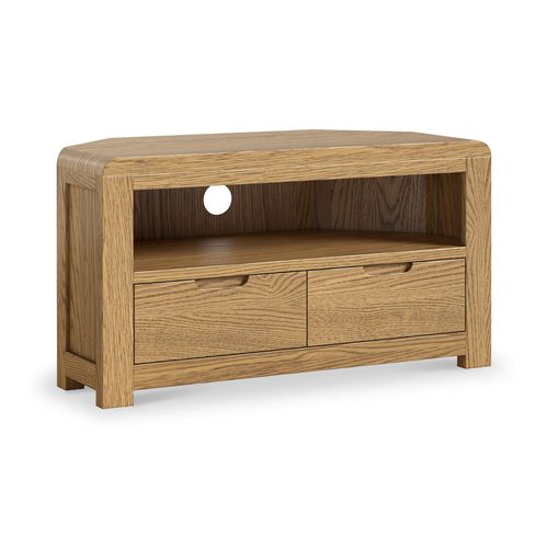 Penryn Oak Corner TV Media Unit for Modern Living Room | Roseland
