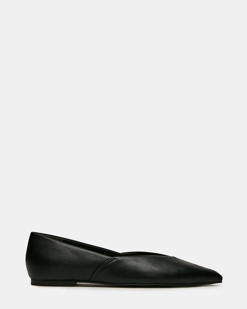 Steve Madden Women's Tovi Pointed Toe Flats - Black - - Leather