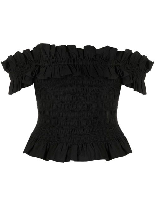 Off-shoulder cropped blouse - Black