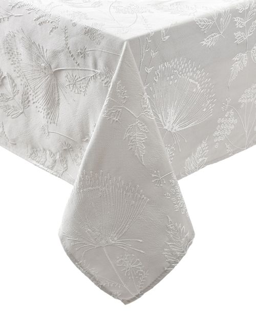 "Raised Woven Tablecloth, 60"" x 84"" - Cynthia Beige"
