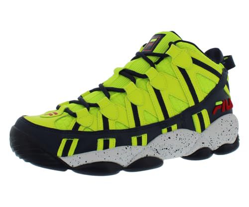 Fila Men's Stackhouse Spaghetti Basketball Sneakers Safety Yellow/Navy/White