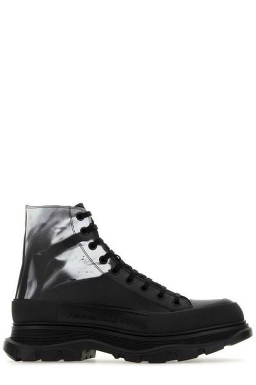 Alexander McQueen Lace-Up Tread Slick Boots