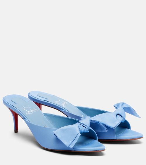 Mulazee bow-detail silk taffeta mules