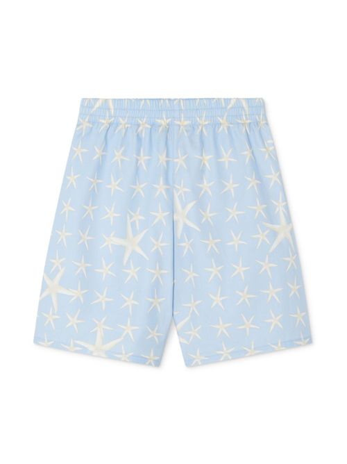Star-print logo-embroidered shorts - Blue