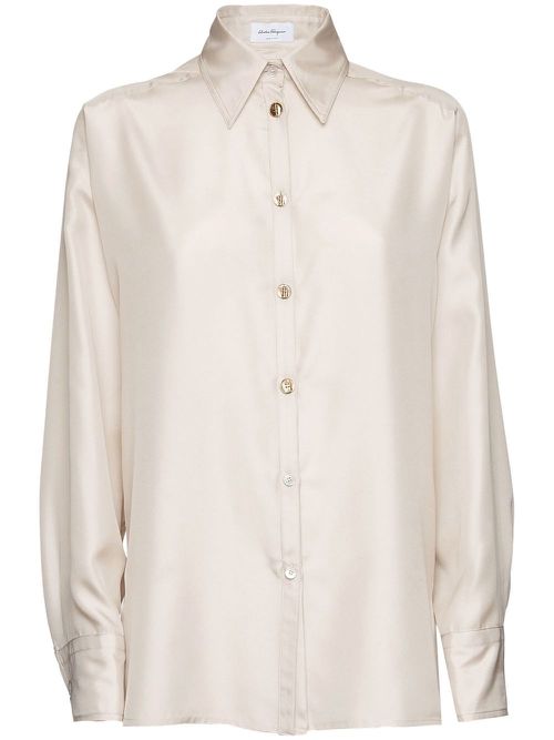 Technical satin shirt - White