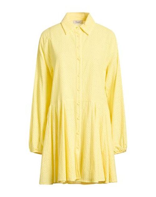 Woman Mini dress Pastel yellow Size 8 Cotton