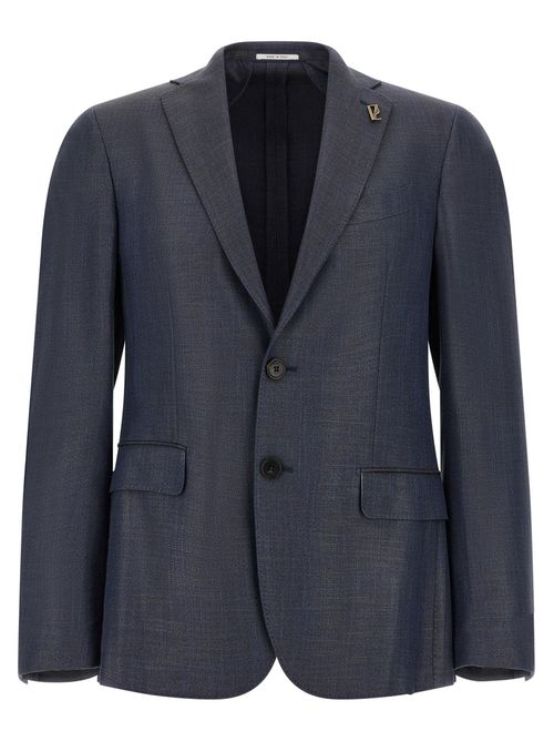Single-Breasted Tailored Blazer — Navy