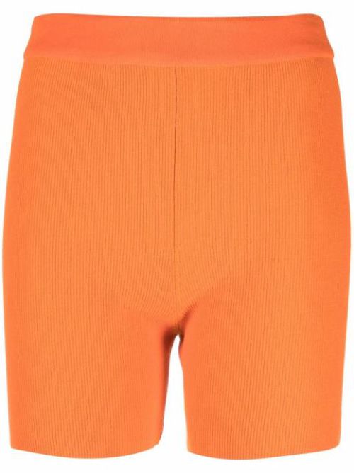 Ribbed-knit cycling-style shorts 