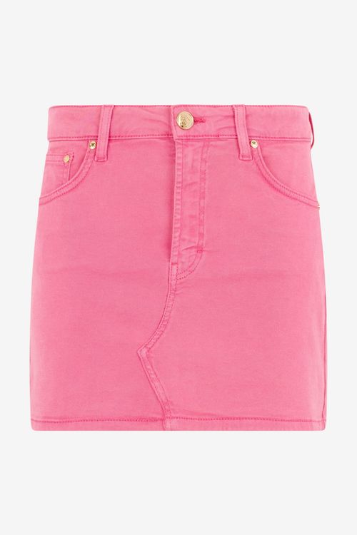 Pink Denim Mini Skirt