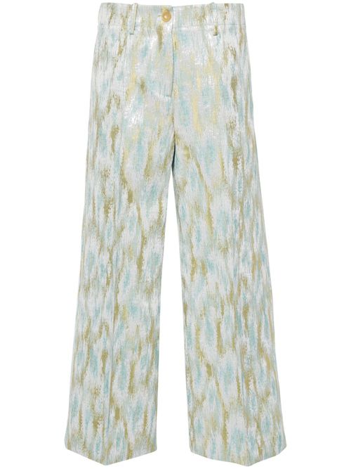 Wide-leg cropped trousers - Grey