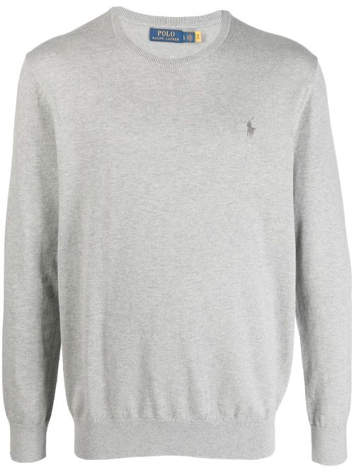 Logo-embroidered cotton-cashmere jumper - Grey