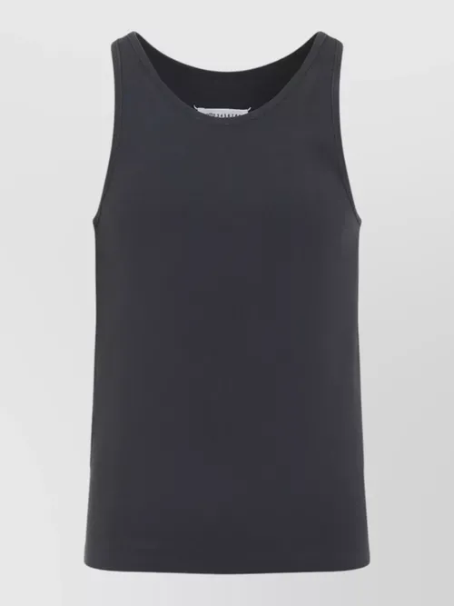 Maison Margiela - cotton tank top round neck sleevele