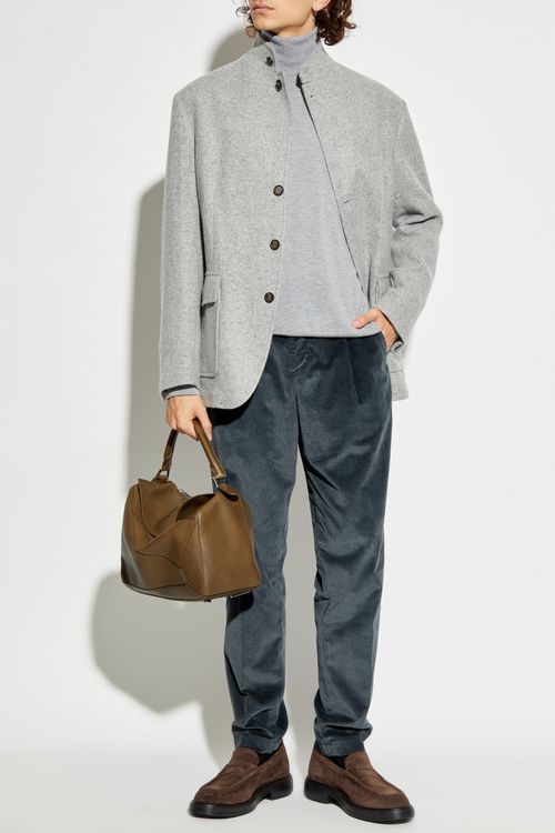 Cashmere Turtleneck, Men's, Grey