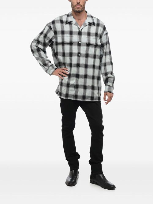 Tartan-check bowling shirt - Blue