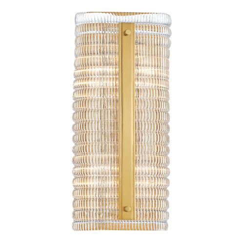 Aged Brass Four Light Wall Sconce from the Athens Collection