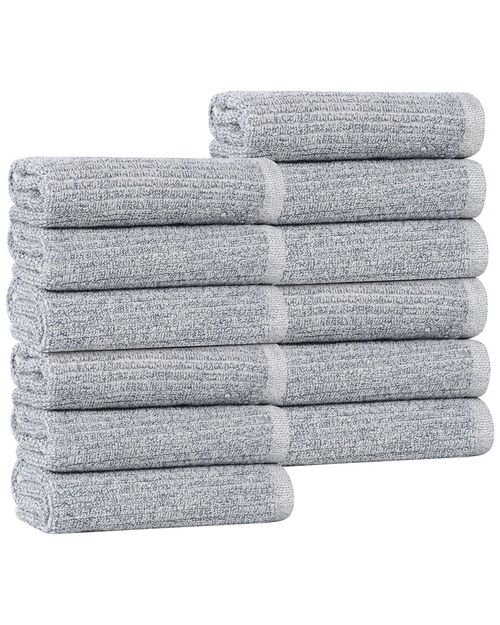 Superior Set of 12 Destin Medium Weight Solid Ribbed Washcloths