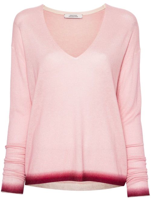 Ombré-effect knitted jumper - Pink