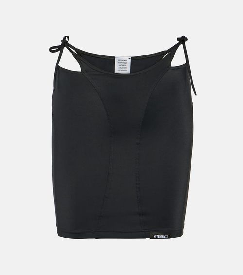 Deconstructed jersey miniskirt