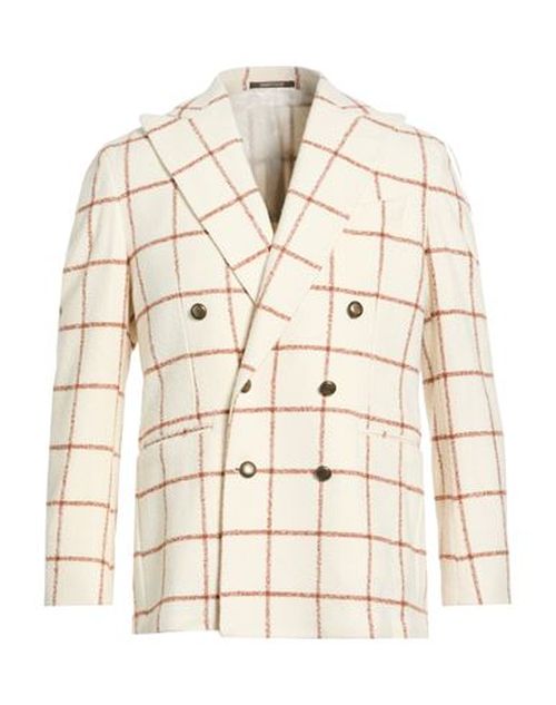 Man Blazer Off white Size 38 Virgin Wool, Silk