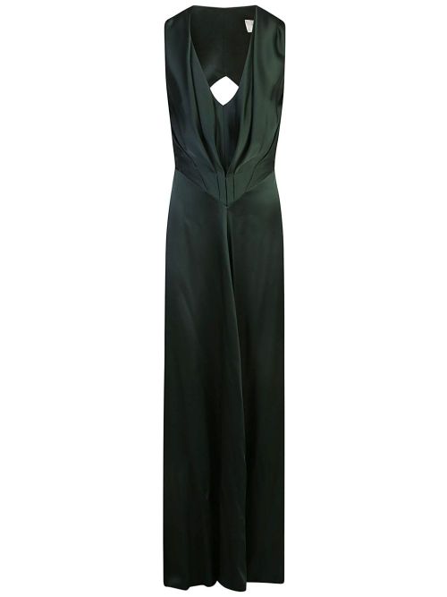 Draped-detail gown - Green