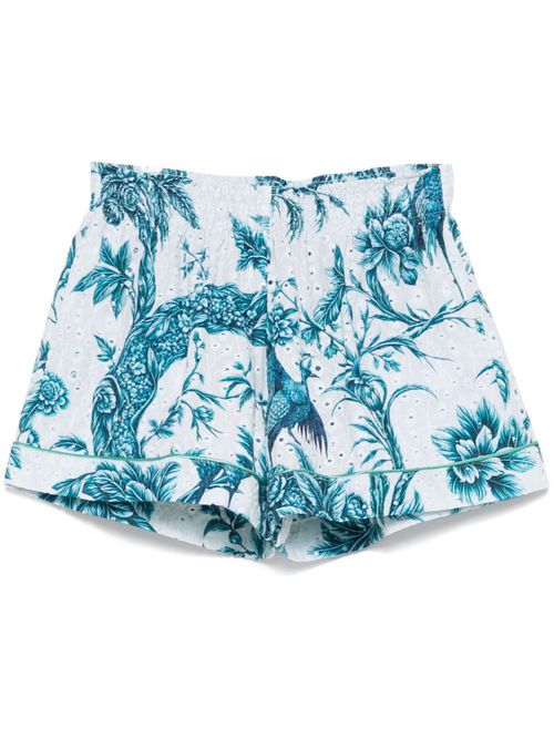 Blue Printed cotton shorts