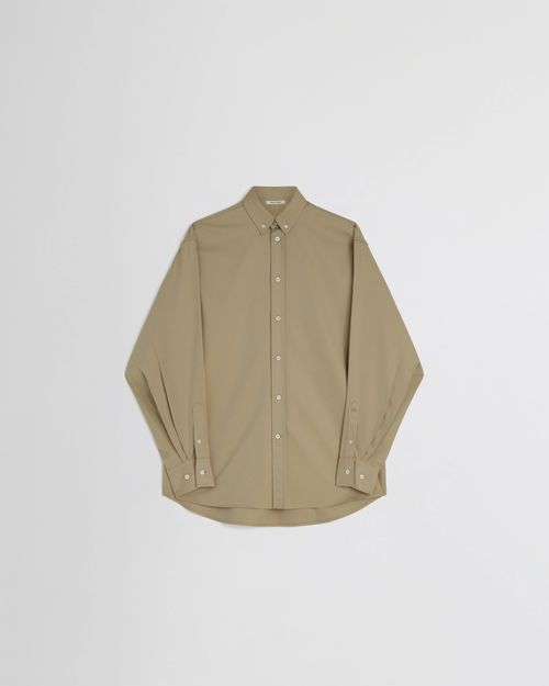 Button-Down Collar Shirt — Beige