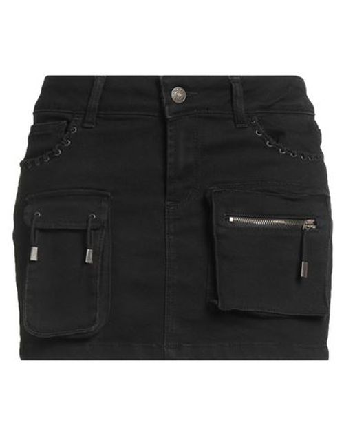 Par. co Denim Woman Denim skirt Black Size 27 Cotton, Recycled cotton, Recycled polyester, Elastane