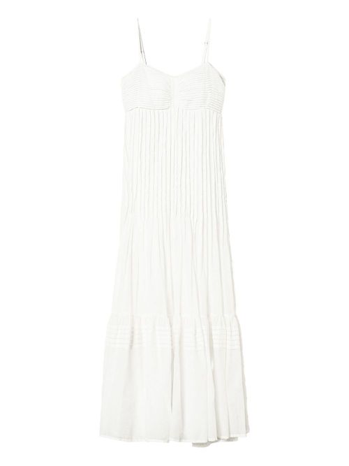 Pleated maxi dress - White