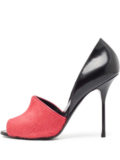 Pre-owned peep-toe stiletto pumps - Black