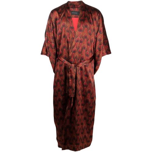 Ozwald Boateng Printed Silk Long Kimono