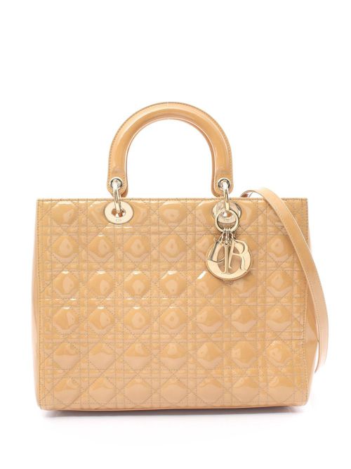 2000s Cannage Lady Dior two-way handbag - Neutrals