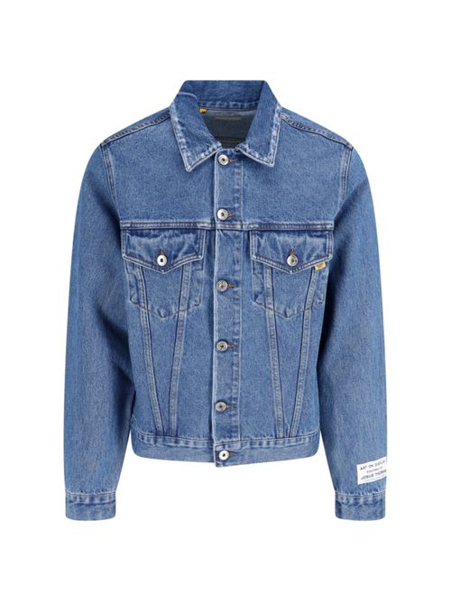 Washed Denim Jacket with Distressed Finish