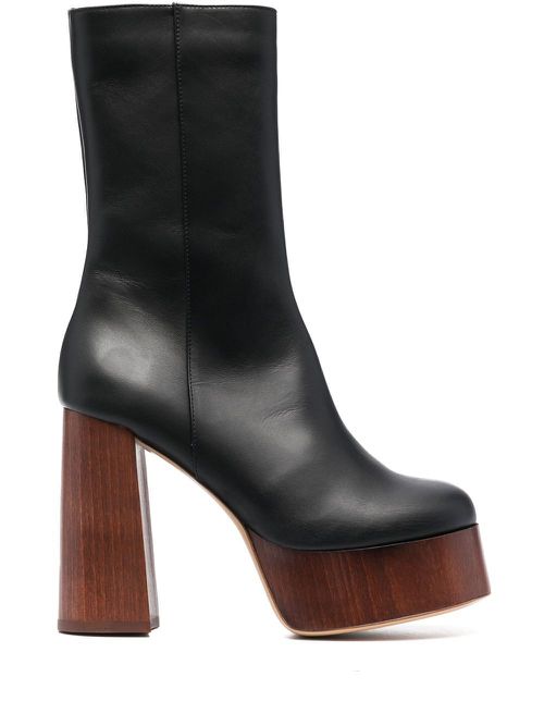 Rosie 120mm platform mid-calf boots - Black