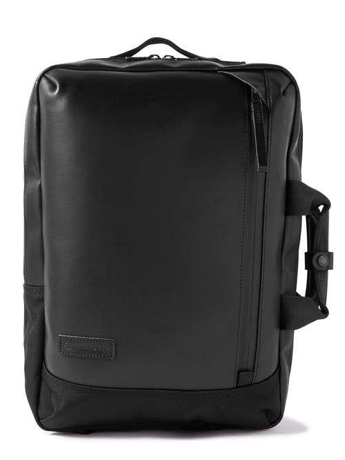 Slick Logo-Appliquéd CORDURA® Ballistic and Leather Backpack