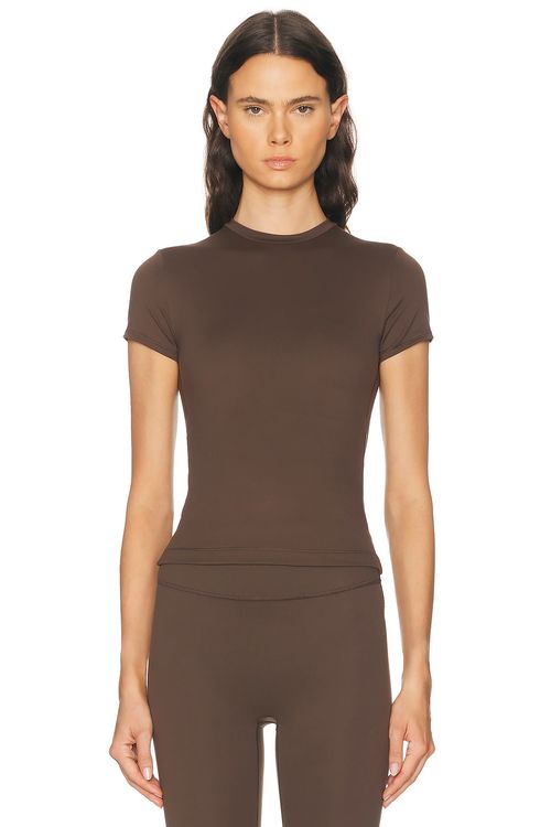 NikeSKIMS Matte Baby Short Sleeve Tee in Chocolate