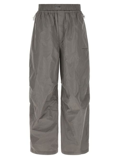 Logo-Embroidered Polyester Joggers — Gray
