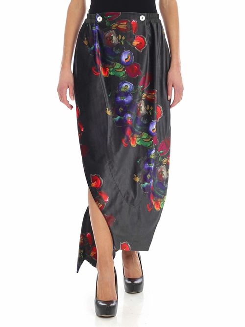 Skirt with multicolor floral print