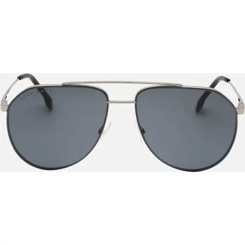 Men's Hugo Boss Grey Lens Ruthenium Dark Silver Sunglasses - Size: ONE size