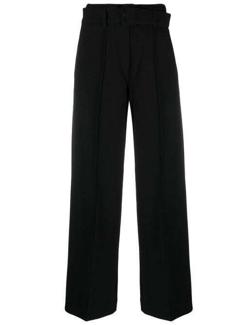 Belted straight-leg trousers - Black