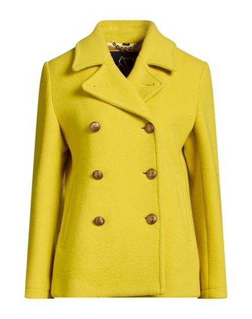Woman Coat Yellow Size 4 Wool, Polyamide