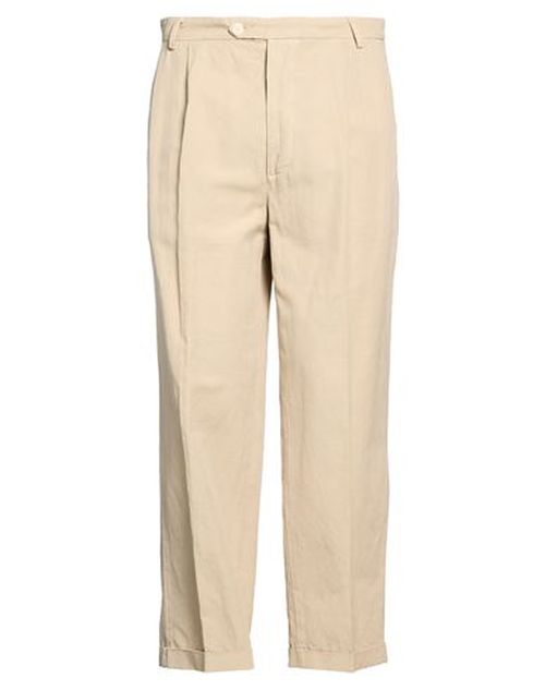 Man Pants Beige Size 34 Cotton, Linen