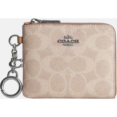Coach Womens Small Corner Zip Wallet In Signature Canvas - Beige - One
