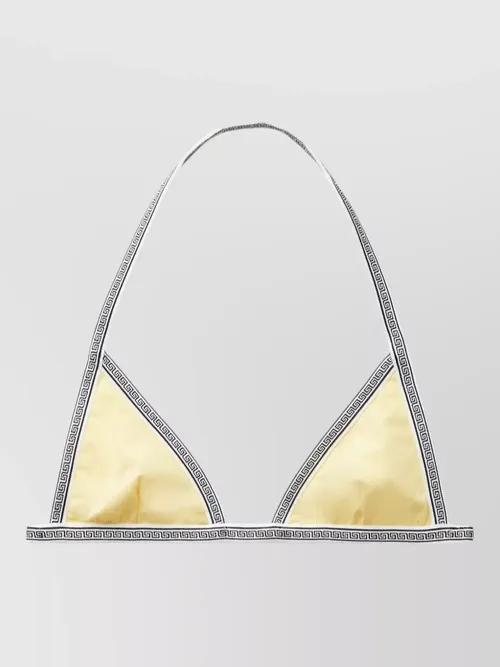 Versace - triangle halter swimsuit contrast trim nylon silk