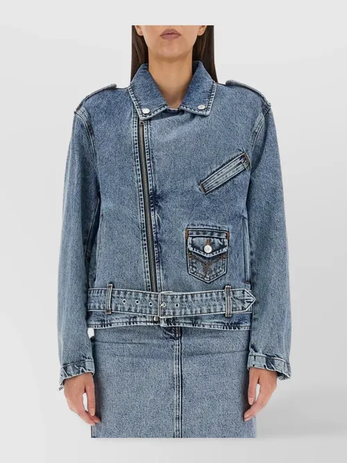 Moschino - peace symbol biker jacket
