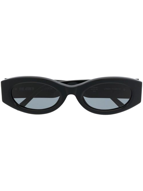 Berta rectangle-frame sunglasses - Black