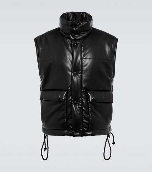 Jovan faux leather puffer vest