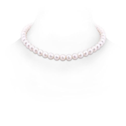 "Angara 8-8.5mm 16"" Freshwater Pearl Single Strand Choker Necklace in 14K Yellow Gold"